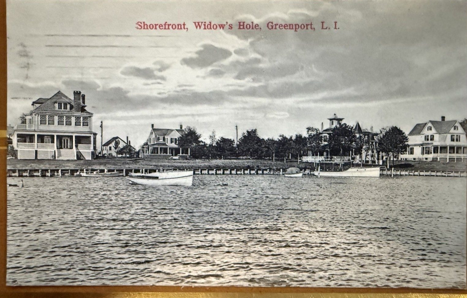 Postcard: Shorefront Widow's Hole in black and white